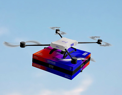 Delivery Drone Mockup