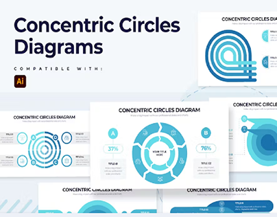 Concentric Circles Diagram Illustrator Infographic
