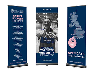 Cardiff Met Student Recruitment Exhibition material