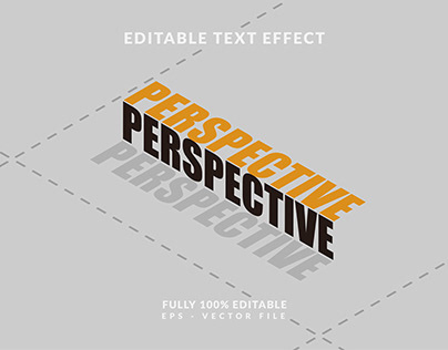 Editable text effect isometric perspective