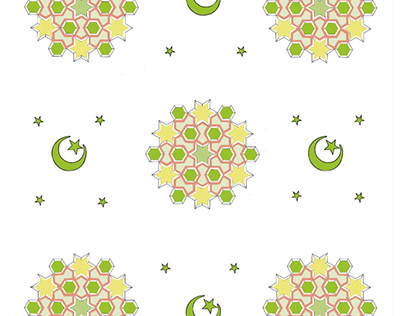 Islamic pattern juxtaposed with the Pakistani flag