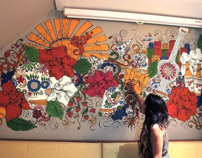 Sol Beer Mexican mural