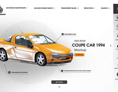 Coupe car 1994 mockup