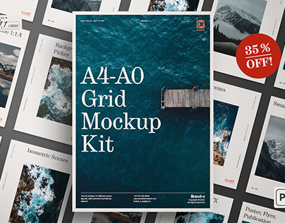 Agenzia | A4 Grid Mockup Kit - Design Asset