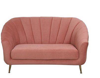 Nara 2 Seater Velvet Sofa In Blush Pink
