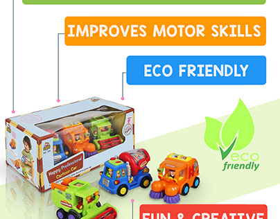 Friction Truck Toys - Pack of Three Stylish Toy Trucks