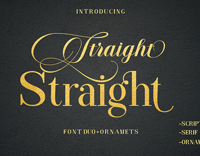 Straight Font Duo + Ornaments