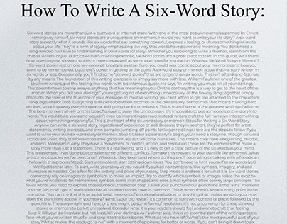 Six-Word Story // GRAD7332 Project 3
