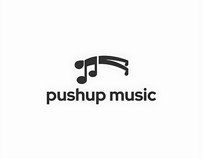 Modern Pushup Music Logo Design For Sale