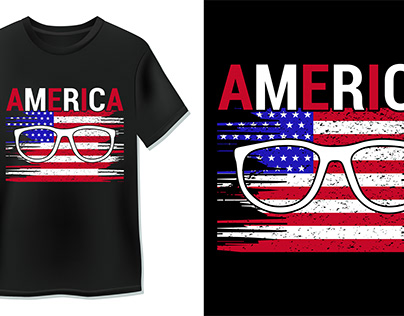 4th July Typography T-shart Design