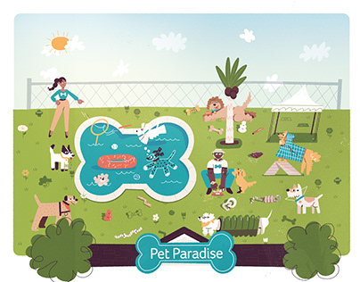 Pet Paradise Advertising Illustrations