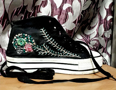 hand embroidered shoe