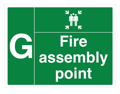 Fire Assembly Point with Family and Letter