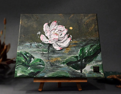 Lotus | Acrylic texture painting