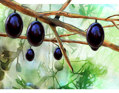 Olives Realistic Illustration