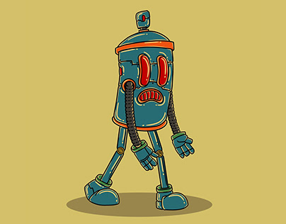Robot vintage illustration – pilox robot