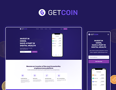 GetCoin Landing Page