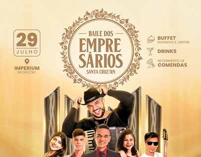 Flyer Baile dos Empresários - Santa Cruz/RN