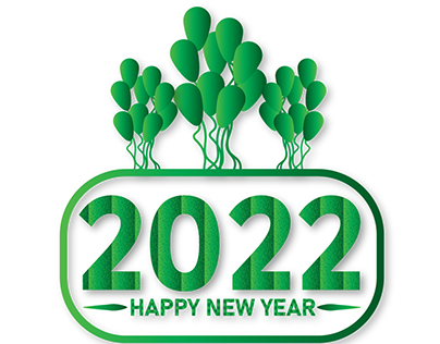 Happy New Year 2022 Green Color Ballons Free Vector