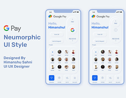 Gpay App Neumorphic UI Style