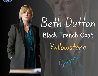 Beth Dutton Black Trench Coat