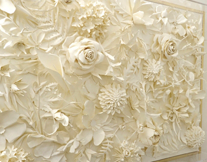 Paper floral artwork for Neo Bankside luxury apartment