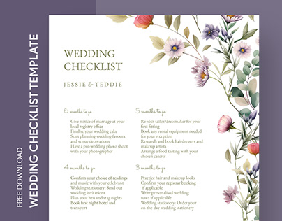 Free Editable Online Spring Wedding Checklist Template