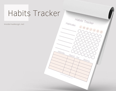 Habits tracker notepad