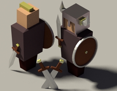 Low poly warriors