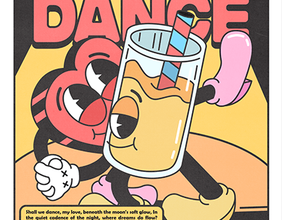 Shall we dance - retro illustration Poster
