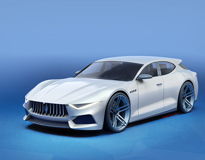 Maserati shooting brake project. New studio renders