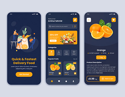 Grocery food app ui design