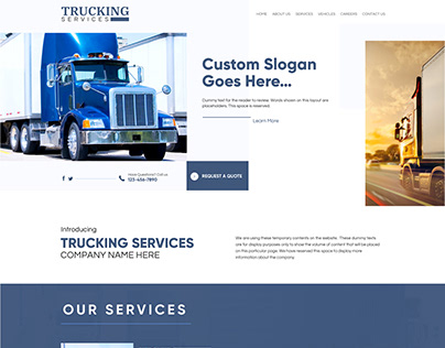 Trucking Services Web Design