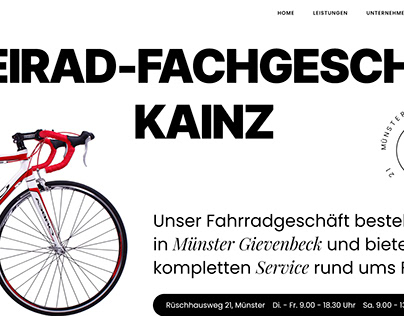 Bicycle Shop Website Redesign