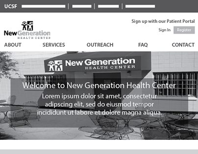 UCSF New Generation Health Center Web Design Project