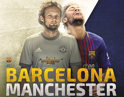 "Barcelona vs Manchester United" - Matchup Poster