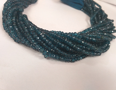 Natural London Blue Topaz Rondelle Gemstone Beads