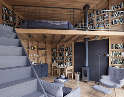 Archviz - Bookworm cabin