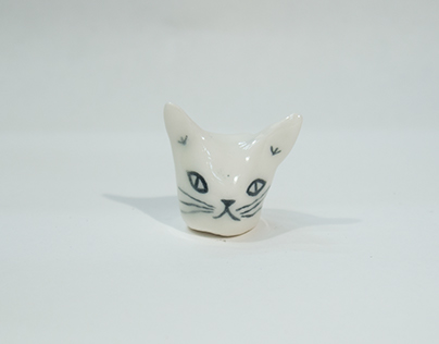 Porcelain Cat Head