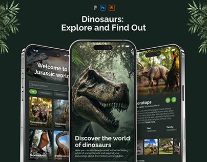 Mobile application for studying dinosaurs