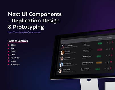 NextUI Components - Replication Design