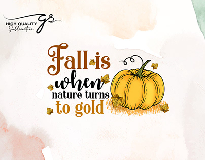 Fall is when Nature Turns to Gold PNG