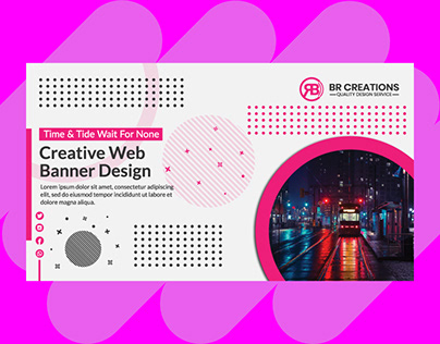 Multicolor Creative Web Banner Design For Business