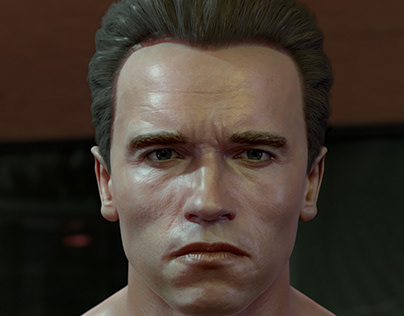 3D model Arnold Schwarzenegger head T-800