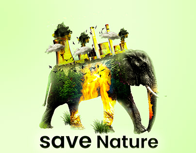 Save Nature - Double exposer Poster Design