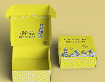 Dog Birthday Cake Box Design