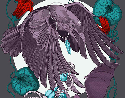 Bold Raven Illustration
