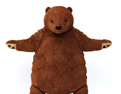 Brown bear stuffed toy Low-poly