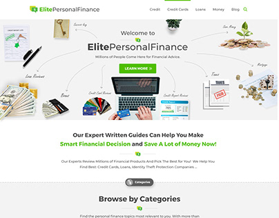 Elite Personal Finance Blog UI design