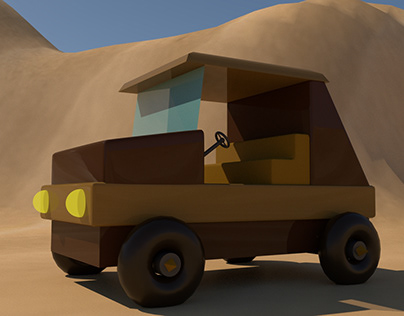 Wooden Car in the Desert
